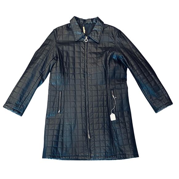 Nice Long Women’s Brandon Thomas Leather Jacket Size XL but fits like Large - Picture 1 of 8